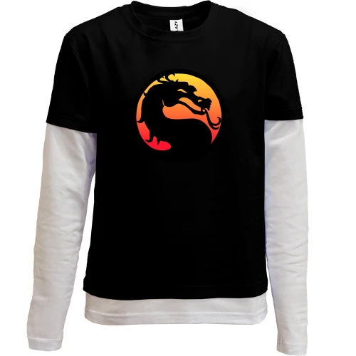 Комбинированный детский лонгслив, черный, с логотипом Mortal Kombat