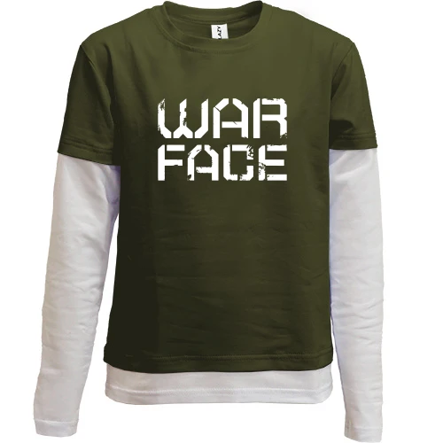 Комбинированный детский лонгслив, черный, с логотипом Warface