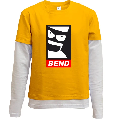 Комбинированный детский лонгслив, желтый, BEND (OBEY Bender)