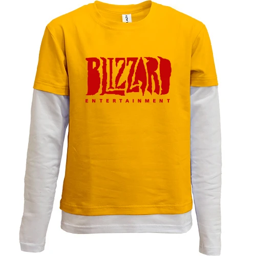 Комбинированный детский лонгслив, желтый, с логотипом Blizzard