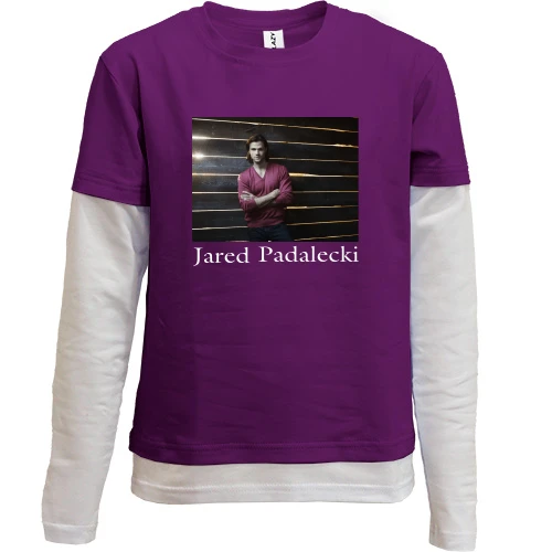 Комбинированный детский лонгслив, фиолетовый, с Jared Tristan Padalecki