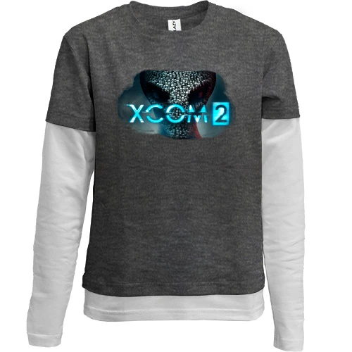 Комбинированный детский лонгслив, серый, XCOM 2