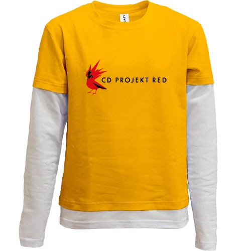 Комбинированный детский лонгслив, желтый, с логотипом CD Projekt Red