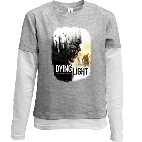 Комбинированный детский лонгслив, серый, с обложкой Dying Light