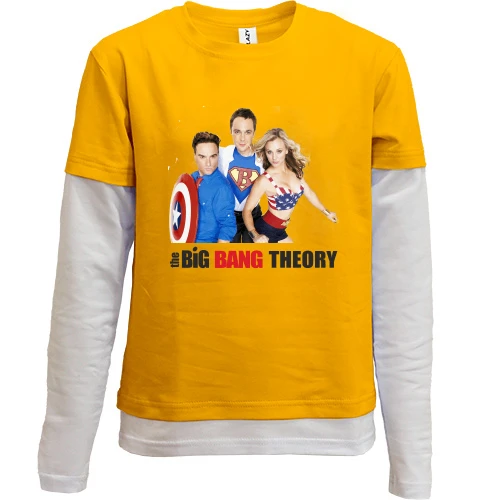 Комбинированный детский лонгслив, желтый, The Big Bang Theory Team