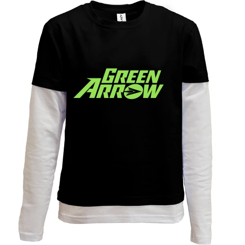 Комбинированный детский лонгслив, черный, Green Arrow