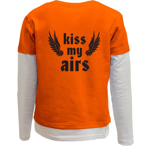 Комбинированный детский лонгслив, красный, Kiss my airs