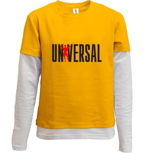 Комбинированный детский лонгслив, желтый, Universal