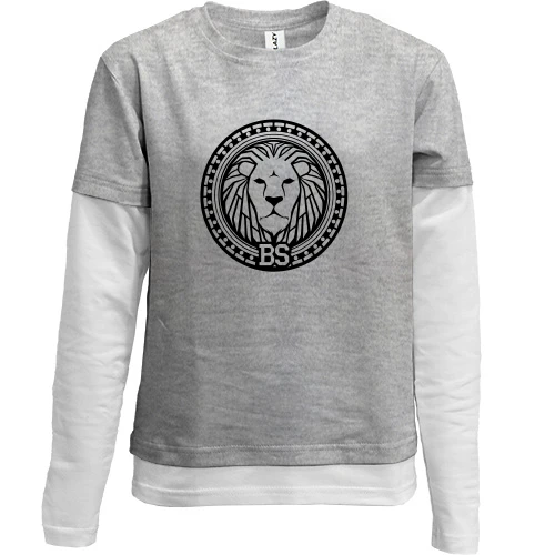 Комбинированный детский лонгслив, серый, Black Star Wear