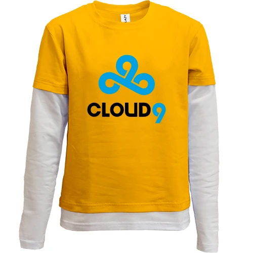 Комбинированный детский лонгслив, желтый, Cloud 9