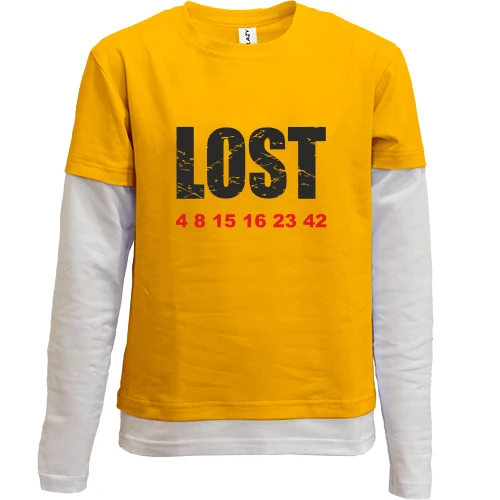 Комбинированный детский лонгслив, желтый, Lost