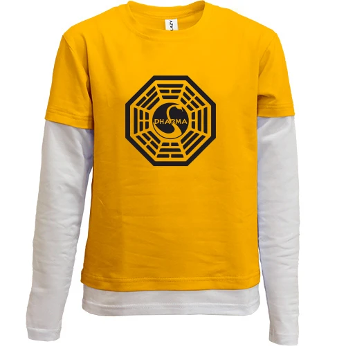 Комбинированный детский лонгслив, желтый, DHARMA Initiative