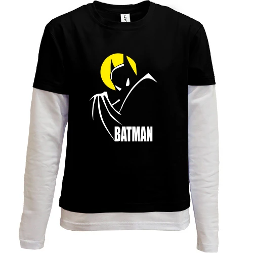 Комбинированный детский лонгслив, черный, Batman (black)