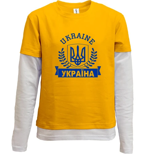 Комбинированный детский лонгслив, желтый, Ukraine - Украина