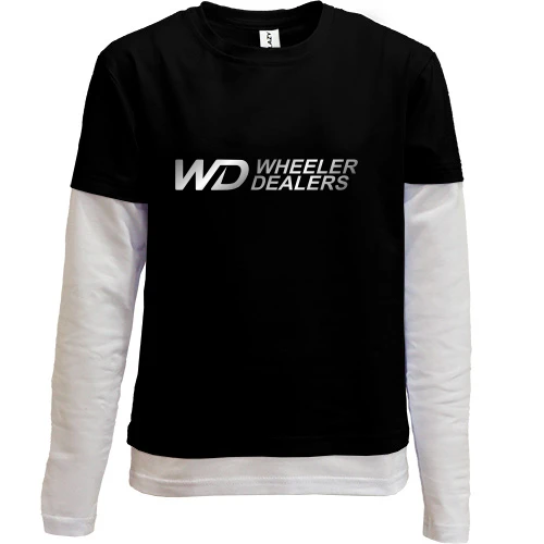 Комбинированный детский лонгслив, черный, Wheeler Dealers (Автодилеры)