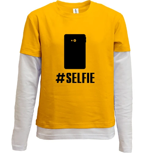 Комбинированный детский лонгслив, желтый, SELFIE (Селфи)