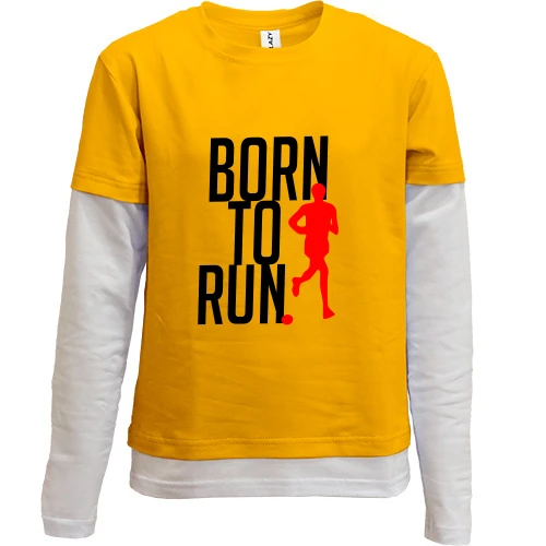 Комбинированный детский лонгслив Born to run