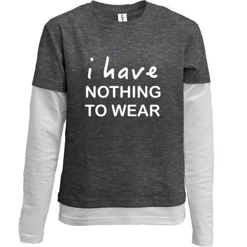 Комбинированный детский лонгслив, черный, Nothing to wear