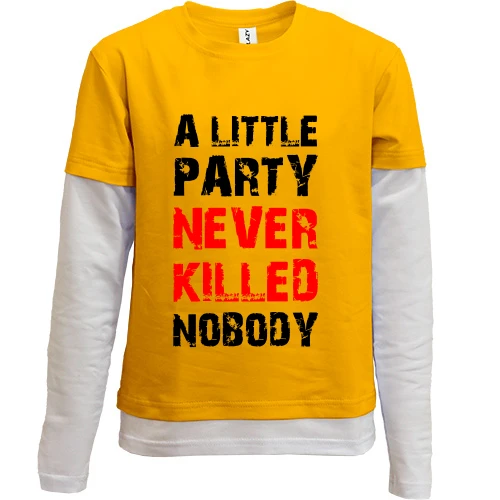 Комбинированный детский лонгслив, синий, A little party