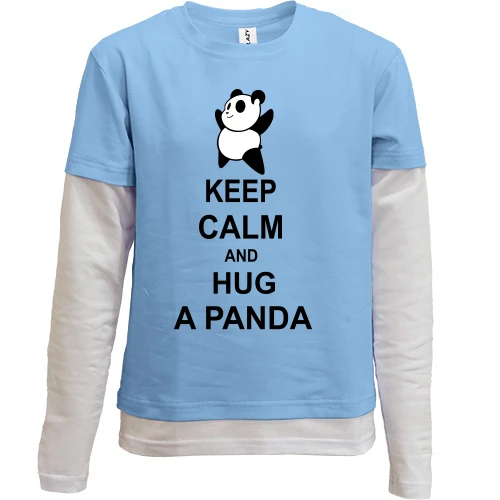 Комбинированный детский лонгслив, Желтый, hug panda