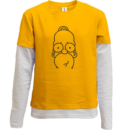 Комбінований дитячий лонгслів, Жовтий, Simpson
