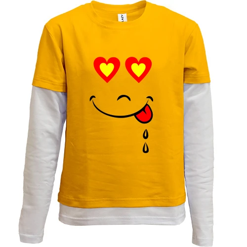 Комбинированный детский лонгслив, желтый, yumi_love