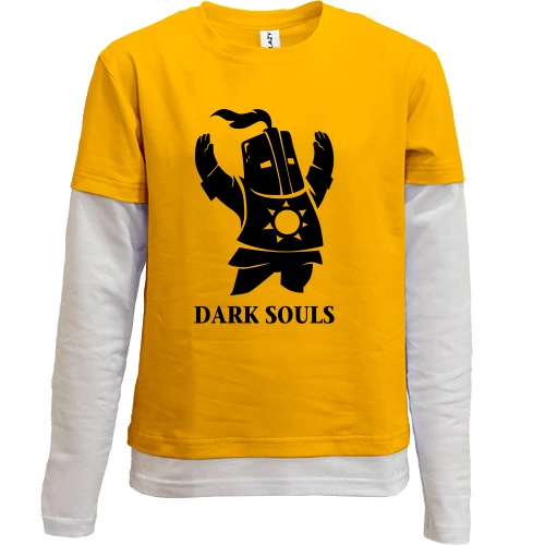 Комбинированный детский лонгслив, желтый, Dark Souls