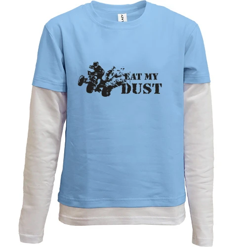 Комбинированный детский лонгслив, синий, Eat My Dust