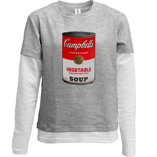 Комбинированный детский лонгслив с Campbell's soup