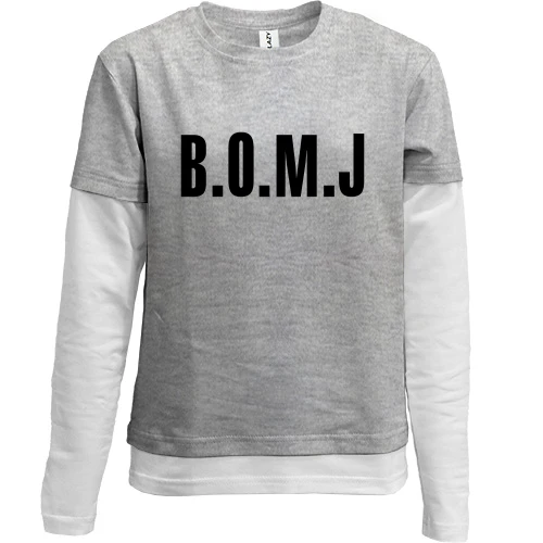 Комбинированный детский лонгслив с логотипом B O M J