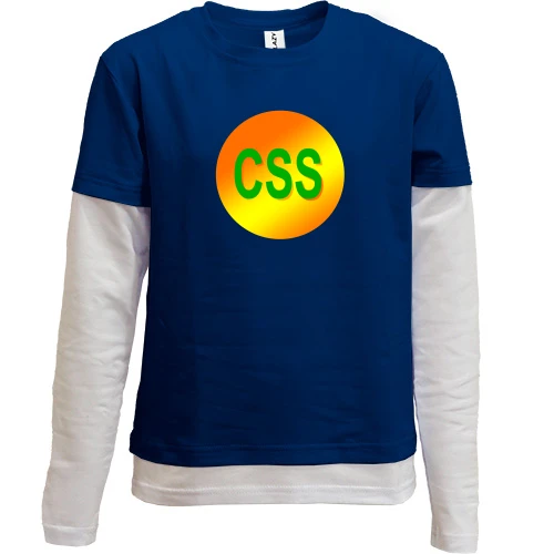 Комбінований дитячий лонгслів, синій, для програміста CSS