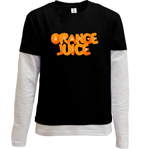 Комбинированный детский лонгслив, черный, Orange Juice