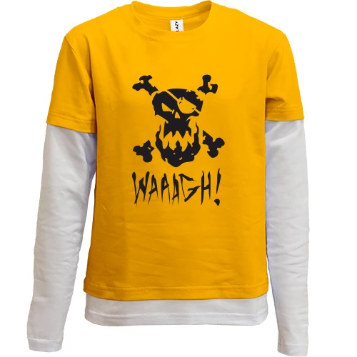 Комбинированный детский лонгслив, желтый, Waaagh!