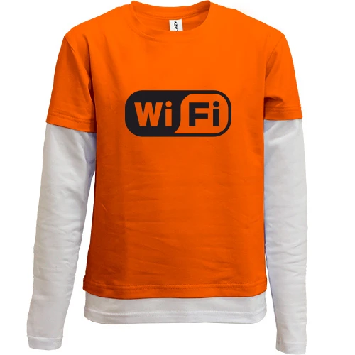 Комбинированный детский лонгслив, Оранжевый, Wi-Fi