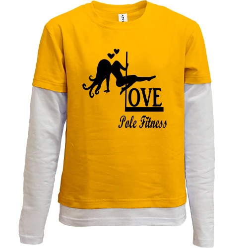 Комбінований дитячий лонгслів Love pole fitness