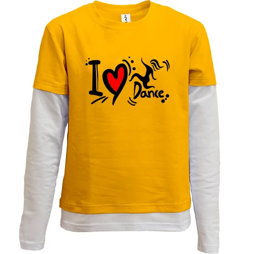 Комбінований дитячий лонгслів i love dance