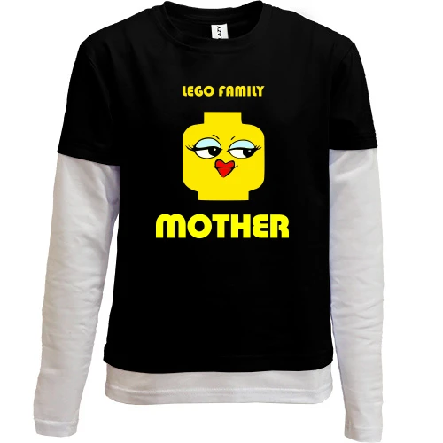 Комбинированный детский лонгслив, Черный, Lego Family - Mother