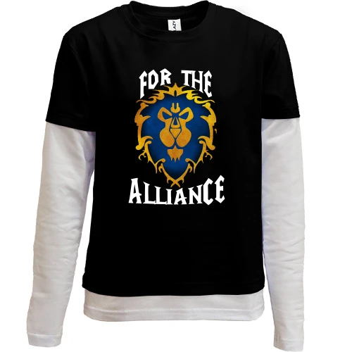 Комбинированный детский лонгслив, черный, For the alliance