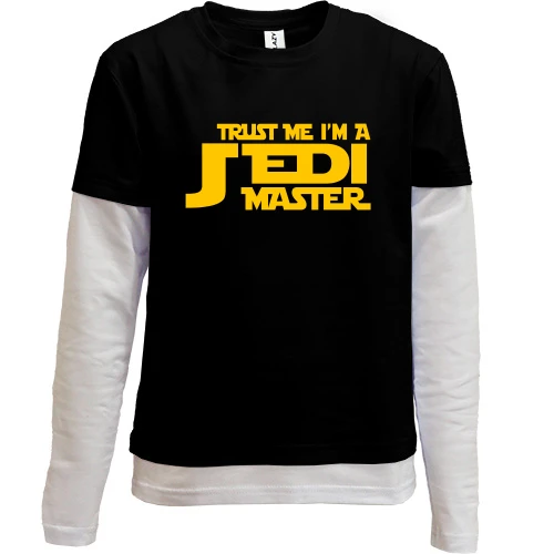 Комбинированный детский лонгслив, черный, Jedi master