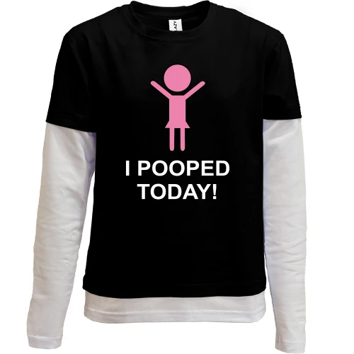 Комбинированный детский лонгслив i pooped today