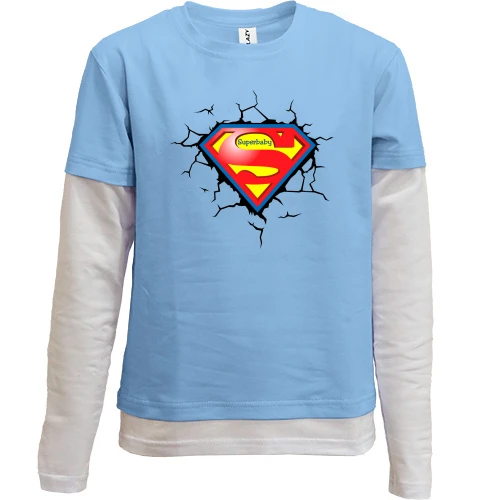 Комбинированный детский лонгслив Superbaby