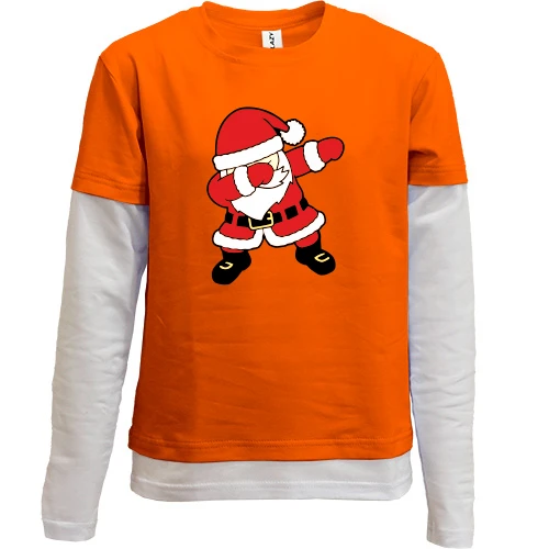 Комбинированный детский лонгслив, красный, Santa Dab