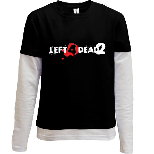 Комбинированный детский лонгслив, черный, Left 4 dead 2