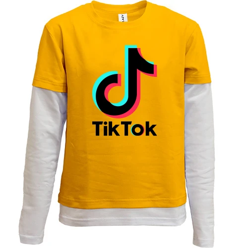 Комбинированный детский лонгслив Tik Tok