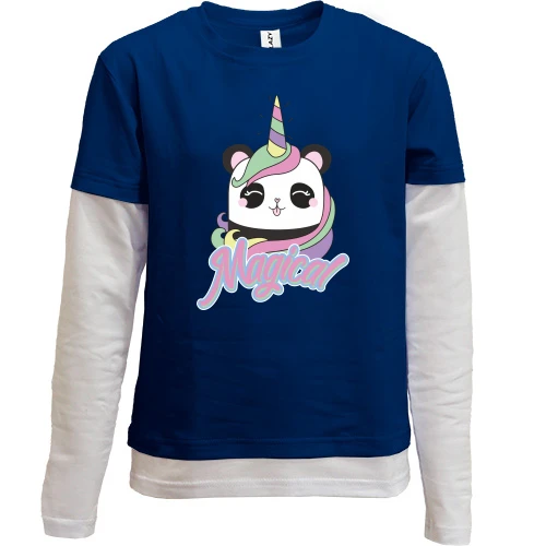 Комбинированный детский лонгслив Magical Unicorn Единорог