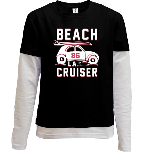 Комбінований дитячий лонгслів, Чорний, Beach Cruiser Авто