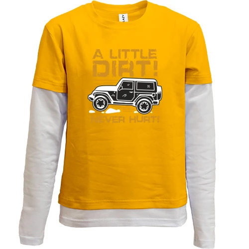 Комбинированный детский лонгслив, желтый, Jeep Авто