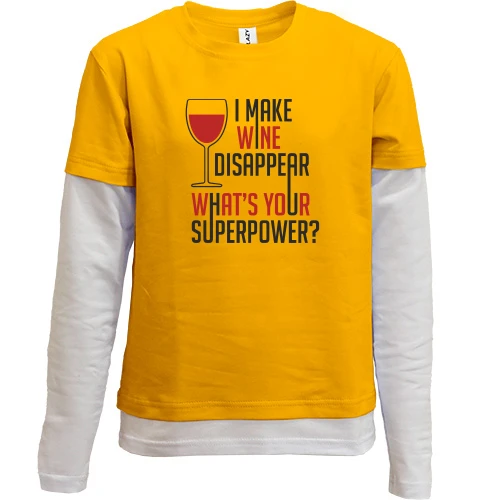 Комбинированный детский лонгслив, желтый, Wine Вино