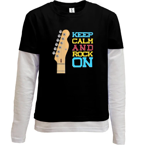 Комбінований дитячий лонгслів Keep Calm and Rock On