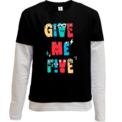 Комбинированный детский лонгслив Give me five